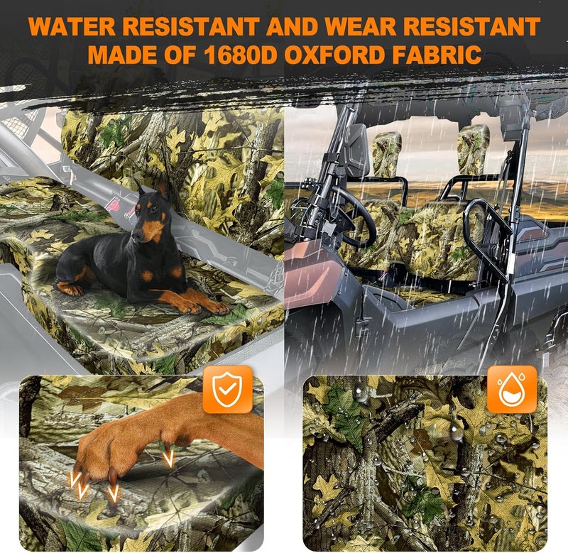 BORDAN Waterproof Seat Covers for UTV Pioneer 700, Heavy Duty 1680D UTV Seat Covers for Pioneer 700/700-4 2014-2025 Full Protection Outdoor Camo(4 PCS) - Image 2